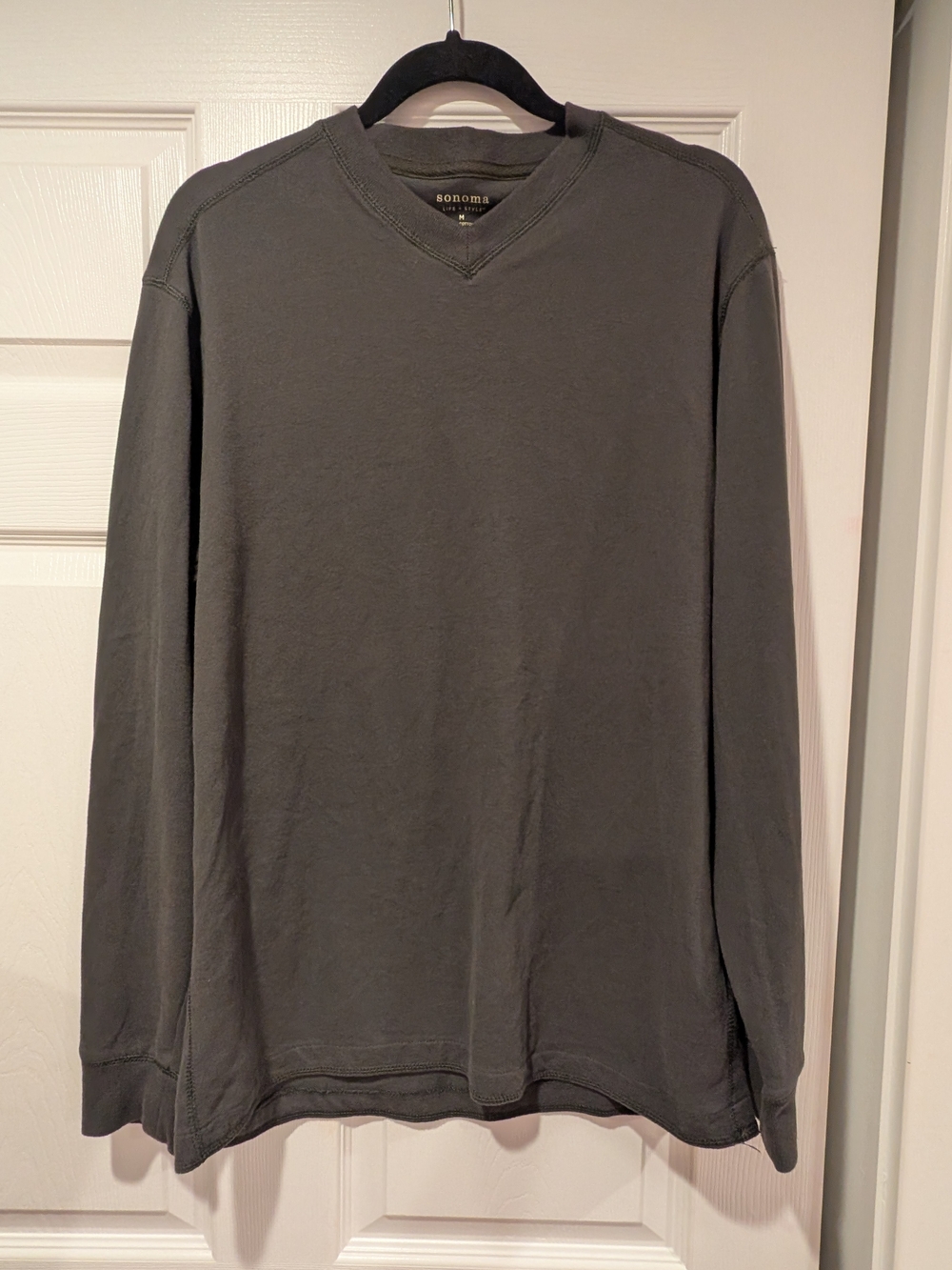 Sonoma Men’s Long-Sleeve V-Neck Sweater - Dark Green